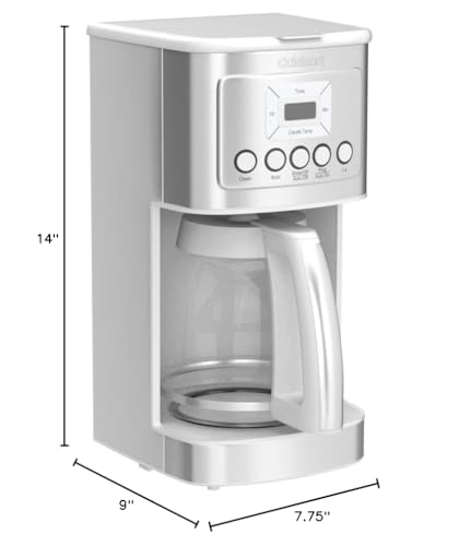 Cuisinart Coffee Maker, 14-Cup Glass Carafe, Fully Automatic for Brew Strength Control & 1-4 Cup Setting, Stainless Steel, DCC-3200P1