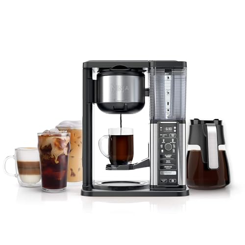 Ninja Hot & Iced XL Coffee Maker with Rapid Cold Brew, 4 Brew Styles, 8 Sizes Small Cup to Travel Mug, Single-Serve Coffee Brewer, 12-Cup Carafe, Permanent Filter, Removable Reservoir, Black, CM371