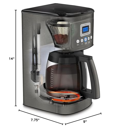 Cuisinart Coffee Maker, 14-Cup Glass Carafe, Fully Automatic for Brew Strength Control & 1-4 Cup Setting, Stainless Steel, DCC-3200P1