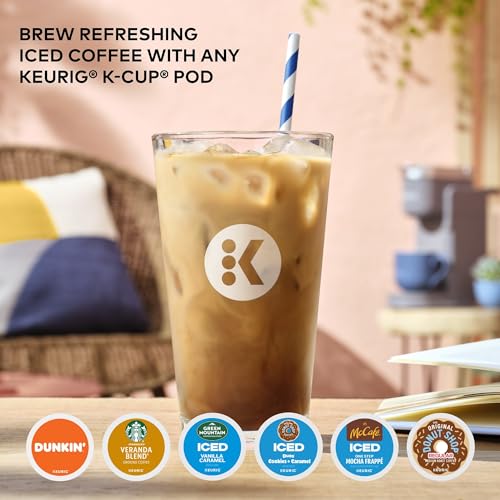 Keurig K-Iced Coffee Maker, Single Serve K-Cup Pod Iced Coffee Maker, With Hot and Cold Coffee Capabilities, Brews Any K-Cup Pod, White