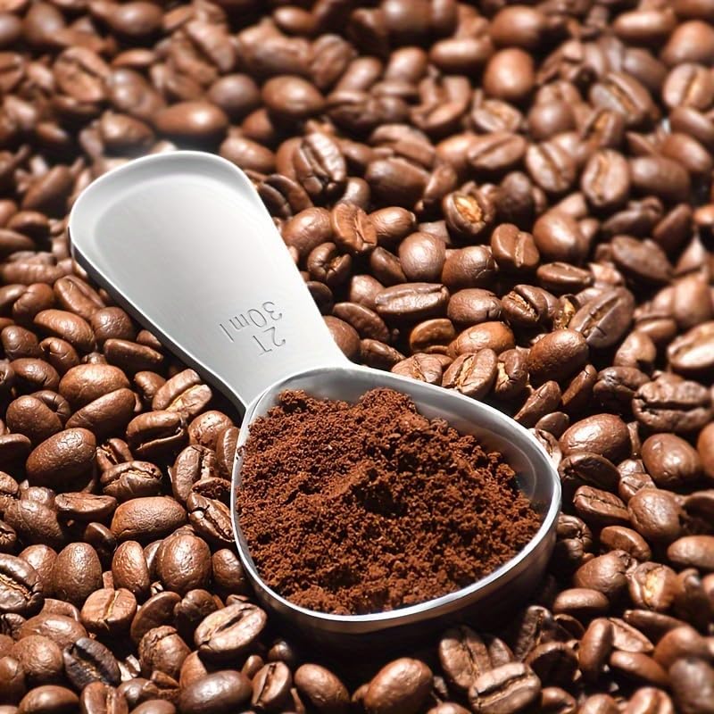 1pc 30Ml Stainless Steel Measuring Coffee Spoon With Scale Marks Is Used As A Measuring Tool For Coffee, Milk, Milk Powder And Oatmeal