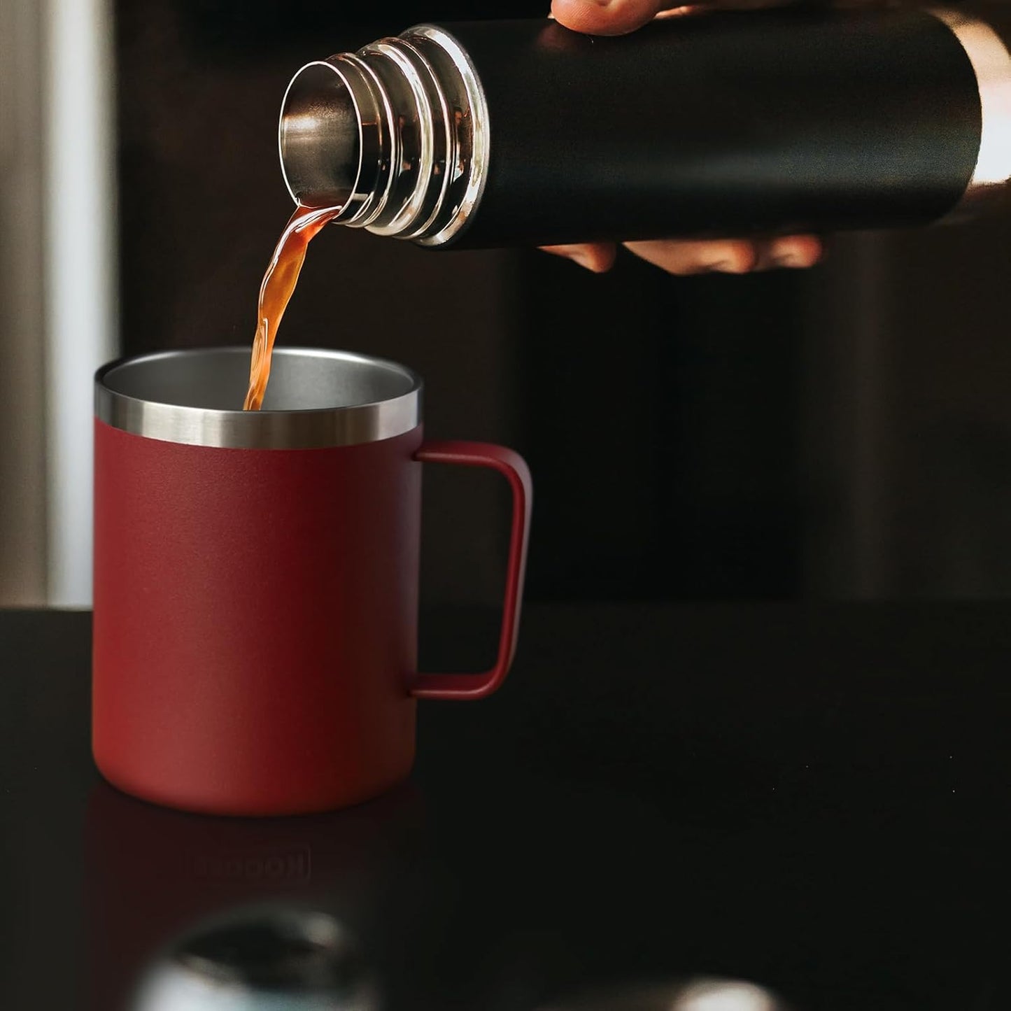 12 oz Insulated Stainless Steel Coffee Travel Mug with Handle and Lid for Coffee, Tea, hot Chocolate,Double Wall Vacuum Coffee Cup Keeps Coffee Hot (Purple)
