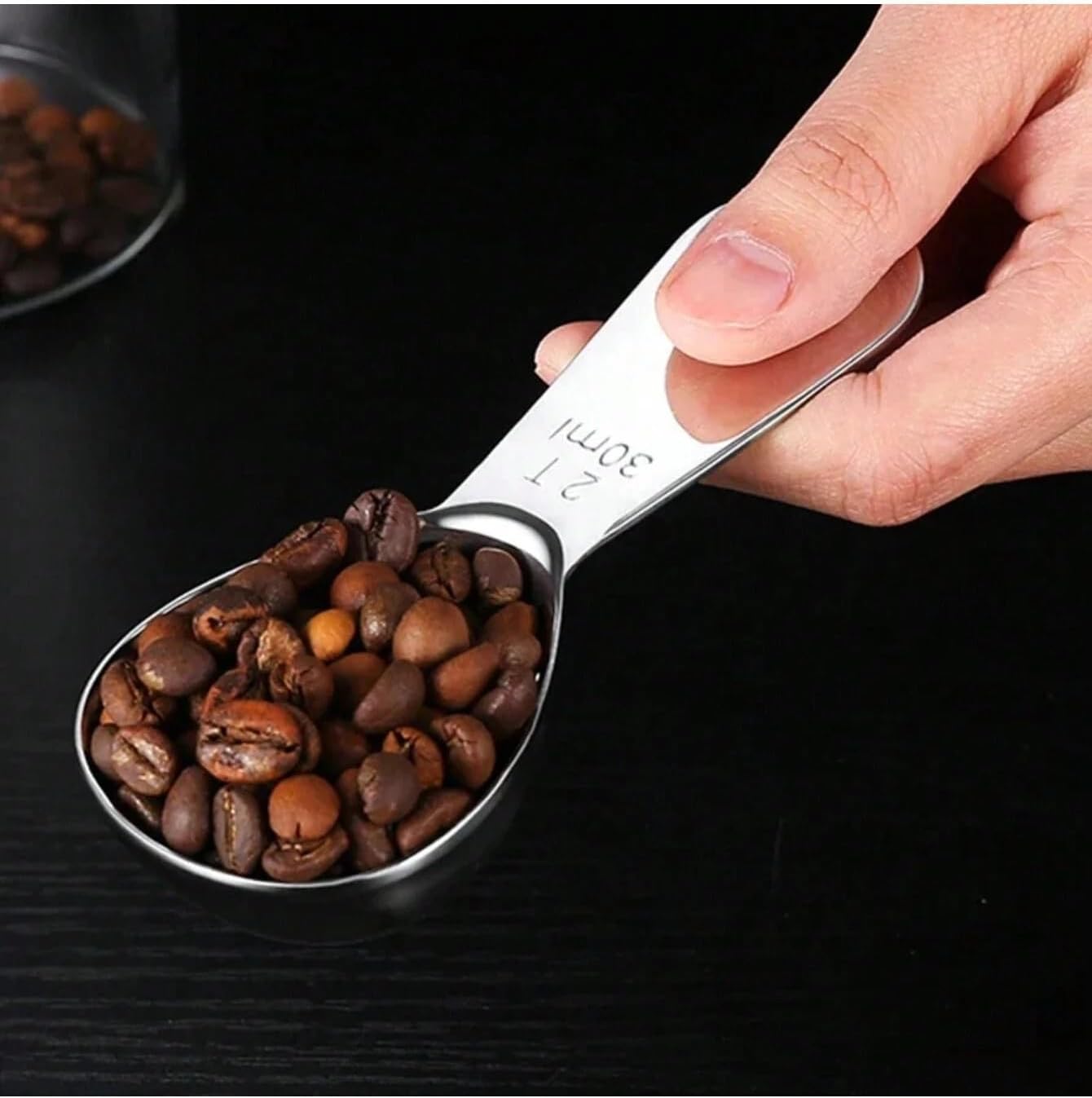 1pc 30Ml Stainless Steel Measuring Coffee Spoon With Scale Marks Is Used As A Measuring Tool For Coffee, Milk, Milk Powder And Oatmeal