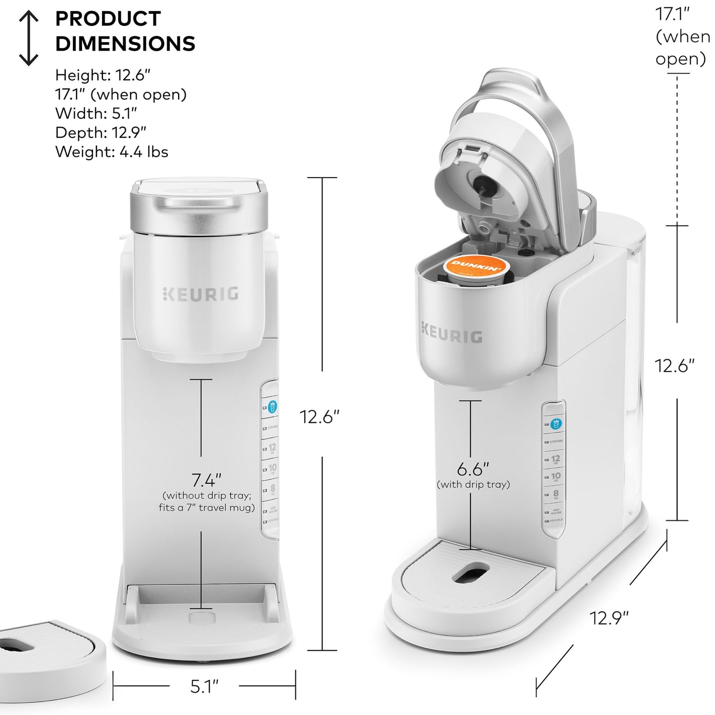 Keurig K-Iced Coffee Maker, Single Serve K-Cup Pod Iced Coffee Maker, With Hot and Cold Coffee Capabilities, Brews Any K-Cup Pod, White