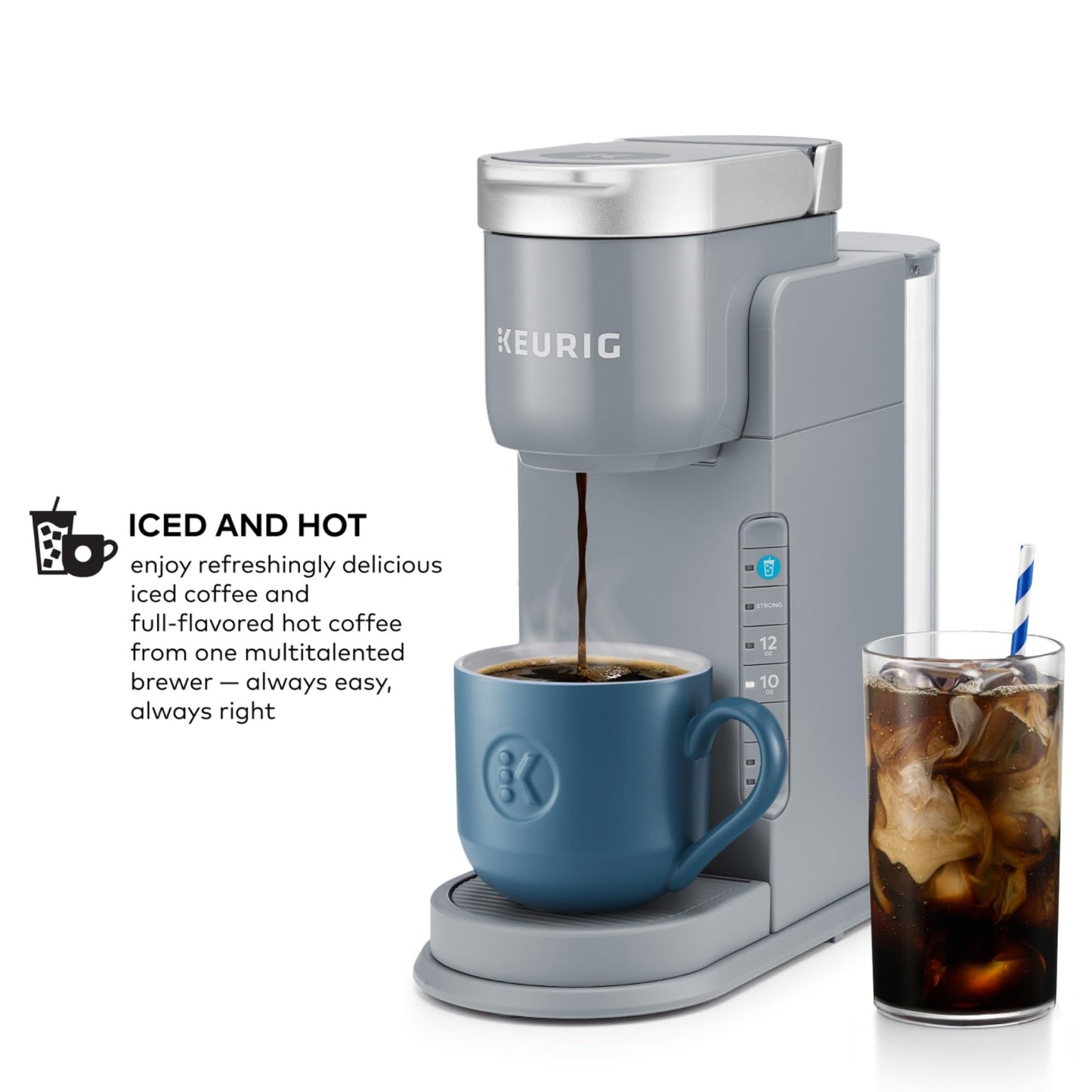 Keurig K-Iced Coffee Maker, Single Serve K-Cup Pod Iced Coffee Maker, With Hot and Cold Coffee Capabilities, Brews Any K-Cup Pod, White