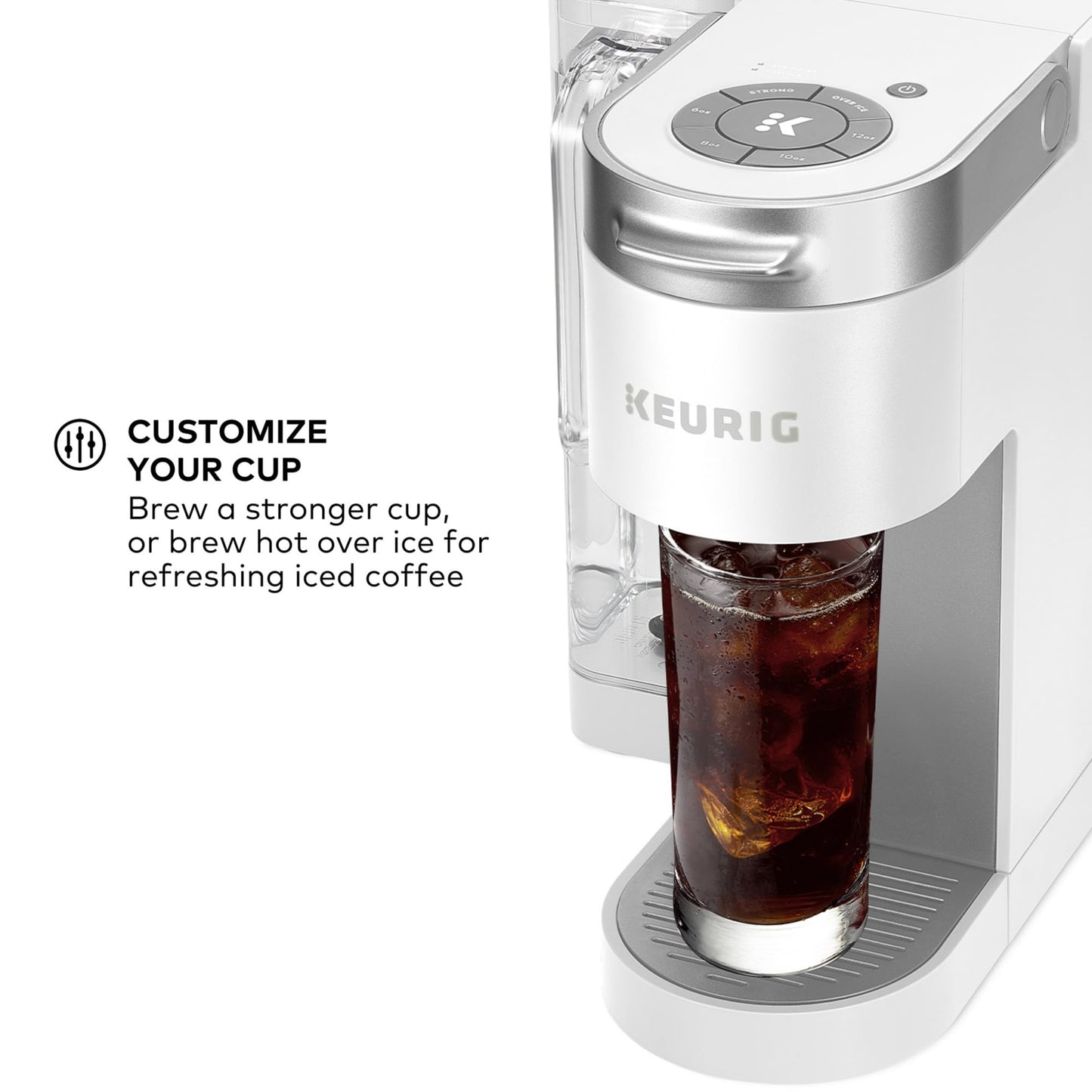 Keurig K-Supreme Single Serve K-Cup Pod Coffee Maker, MultiStream Technology, 4 Brew Sizes, 66oz Dual-Position Removable Reservoir, Gray