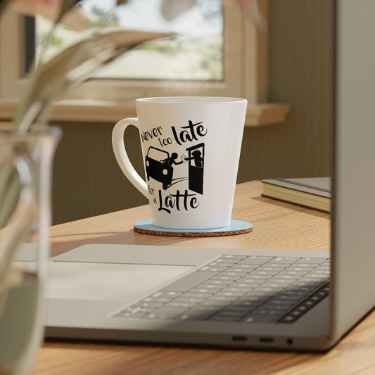 JavaNice™ Premium 12oz Latte Mug - It's Never Too Late For A Latte